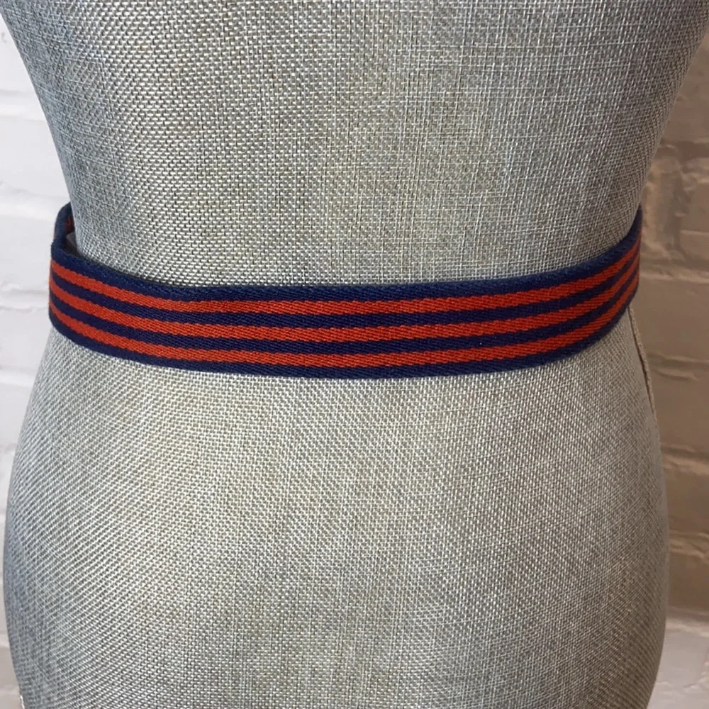 Hanna Andersson Navy and Red Striped D Ring Boys Belt 31” Size Small Medium